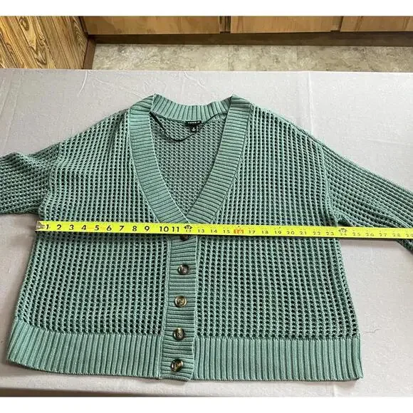 Torrid open stitch green cardigan sweater size Large - Picture 7 of 10